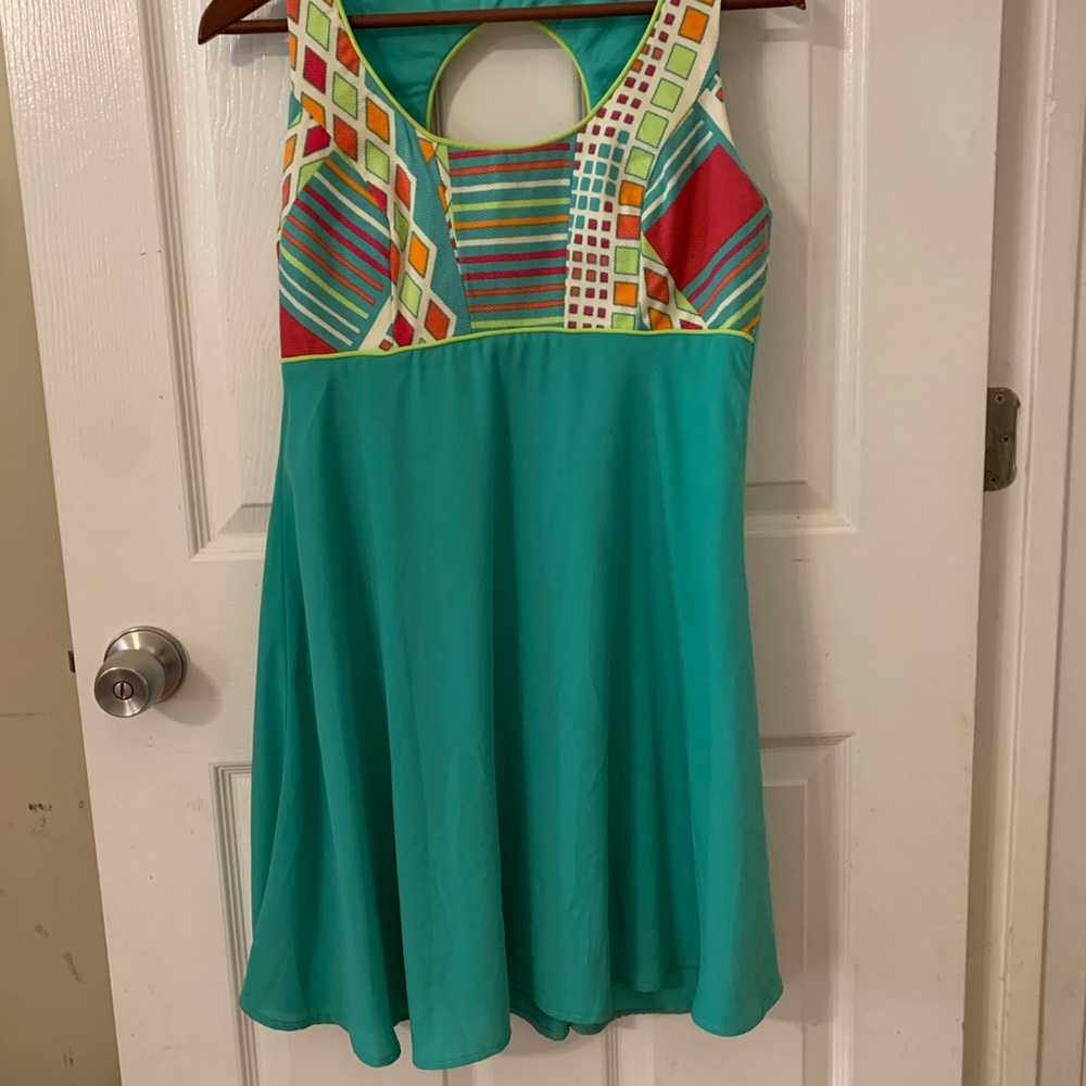 Judith March Teal and print dress